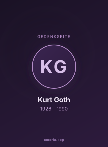 Gedenkportrait von Kurt Goth