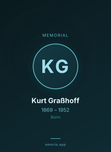 Memorial portrait of Kurt Graßhoff