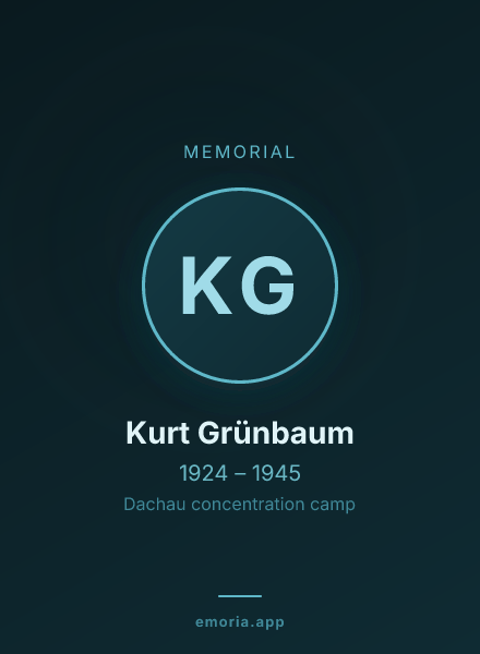Memorial portrait of Kurt Grünbaum