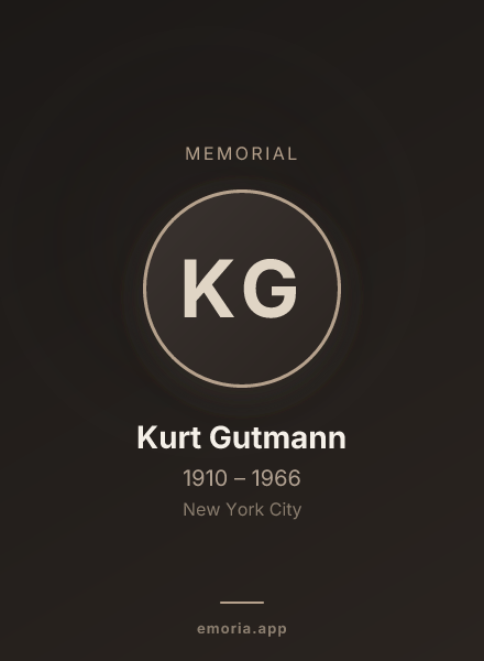 Memorial portrait of Kurt Gutmann