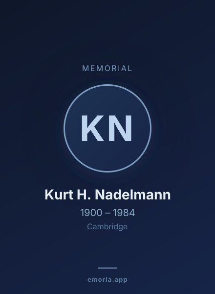 Memorial portrait of Kurt H. Nadelmann