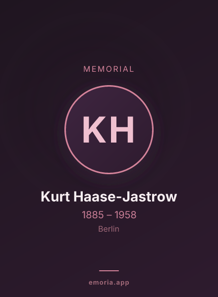 Memorial portrait of Kurt Haase-Jastrow