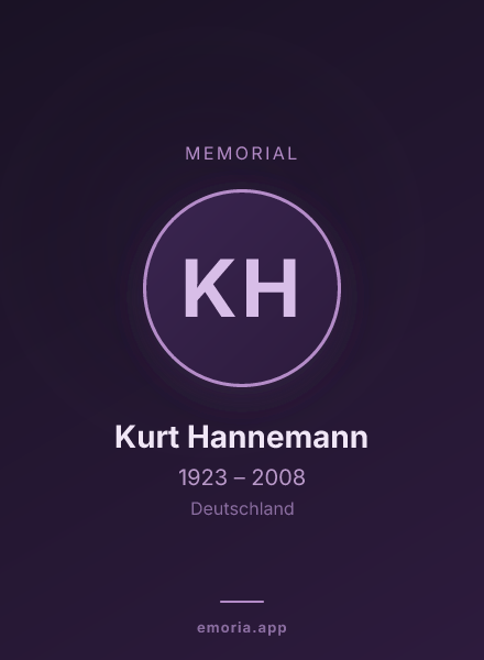 Memorial portrait of Kurt Hannemann