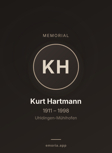 Memorial portrait of Kurt Hartmann