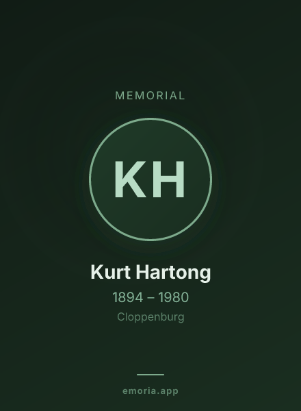 Memorial portrait of Kurt Hartong