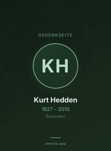 Gedenkportrait von Kurt Hedden