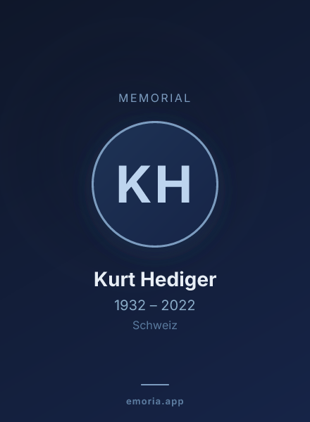 Memorial portrait of Kurt Hediger