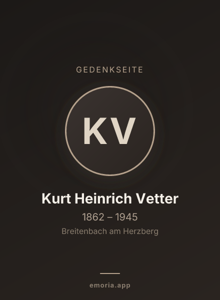 Gedenkportrait von Kurt Heinrich Vetter