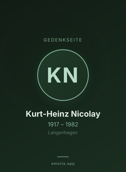 Gedenkportrait von Kurt-Heinz Nicolay