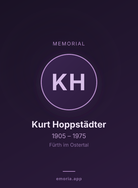 Memorial portrait of Kurt Hoppstädter