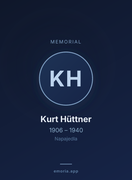 Memorial portrait of Kurt Hüttner