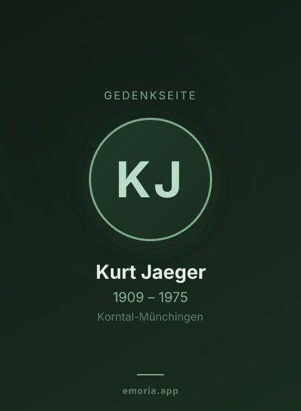 Gedenkportrait von Kurt Jaeger