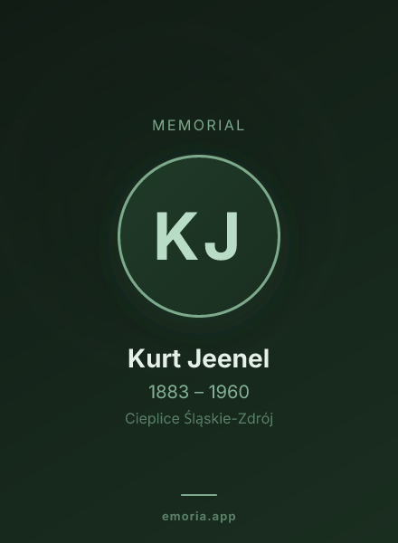 Memorial portrait of Kurt Jeenel
