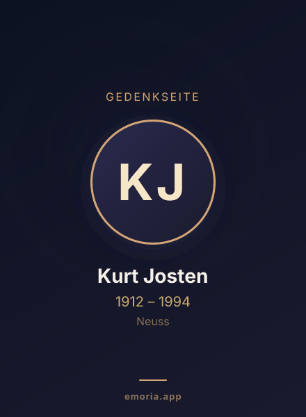 Gedenkportrait von Kurt Josten