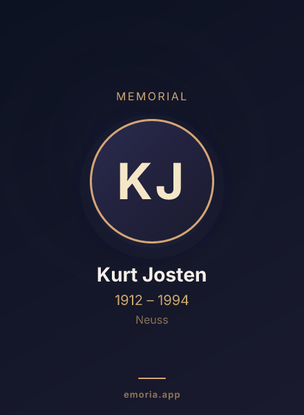 Memorial portrait of Kurt Josten