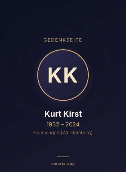 Gedenkportrait von Kurt Kirst