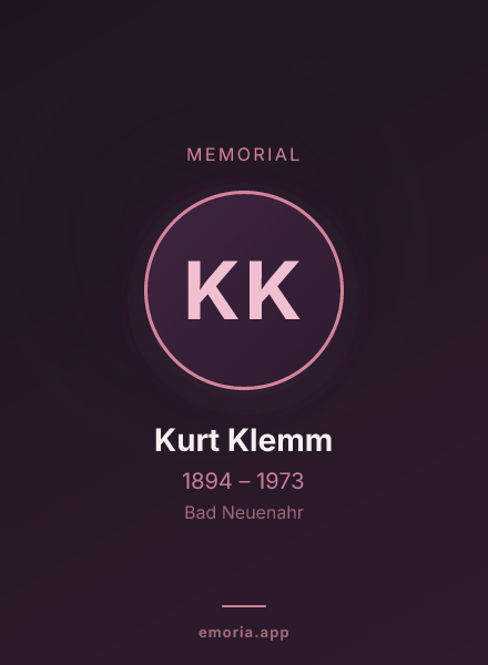 Memorial portrait of Kurt Klemm