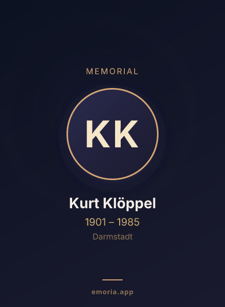 Memorial portrait of Kurt Klöppel