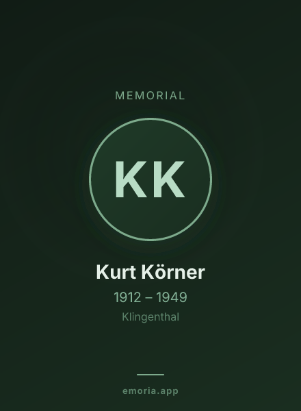 Memorial portrait of Kurt Körner