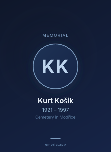 Memorial portrait of Kurt Košík
