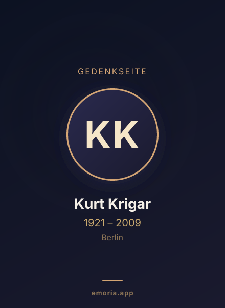 Gedenkportrait von Kurt Krigar