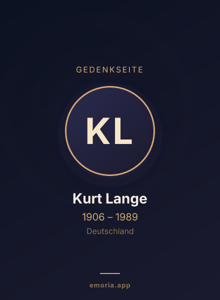 Gedenkportrait von Kurt Lange