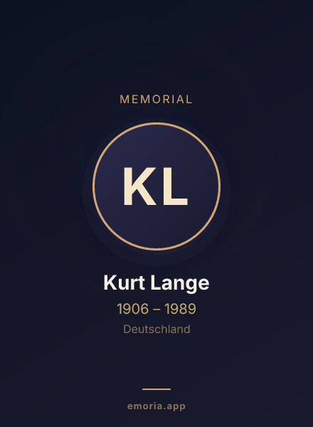 Memorial portrait of Kurt Lange