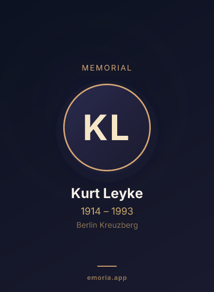 Memorial portrait of Kurt Leyke