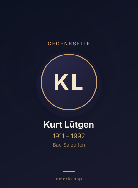 Gedenkportrait von Kurt Lütgen