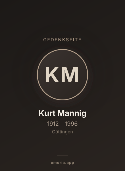 Gedenkportrait von Kurt Mannig