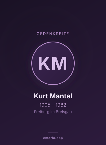 Gedenkportrait von Kurt Mantel
