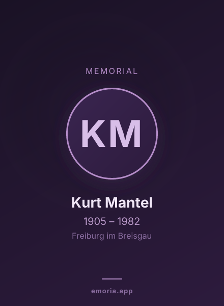Memorial portrait of Kurt Mantel
