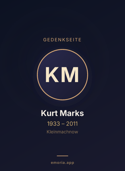 Gedenkportrait von Kurt Marks