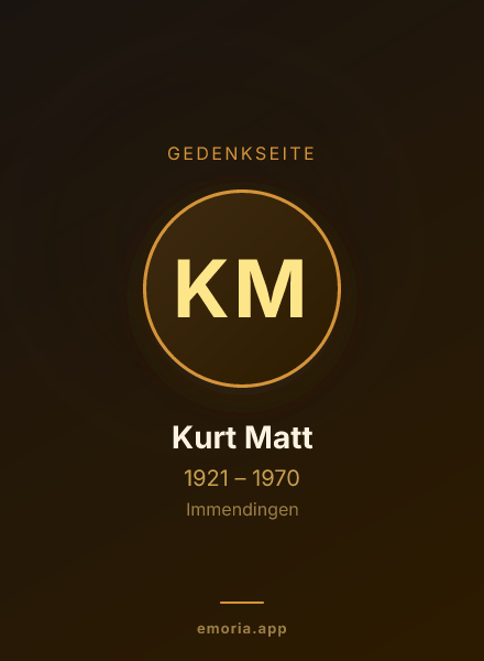 Gedenkportrait von Kurt Matt