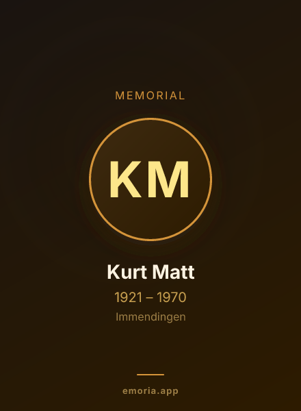 Memorial portrait of Kurt Matt