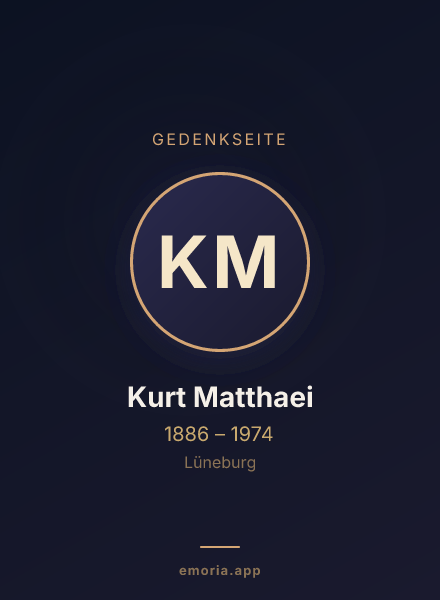 Gedenkportrait von Kurt Matthaei