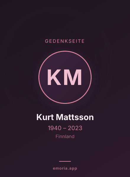 Gedenkportrait von Kurt Mattsson