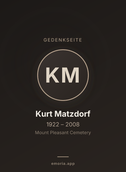 Gedenkportrait von Kurt Matzdorf
