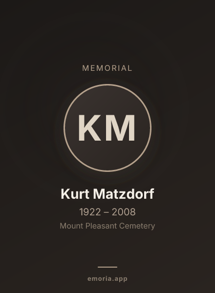 Memorial portrait of Kurt Matzdorf