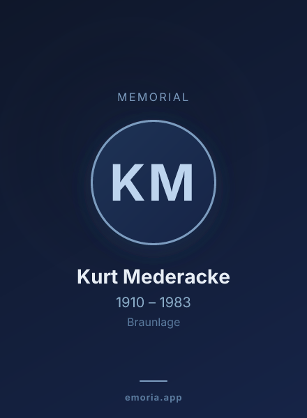 Memorial portrait of Kurt Mederacke