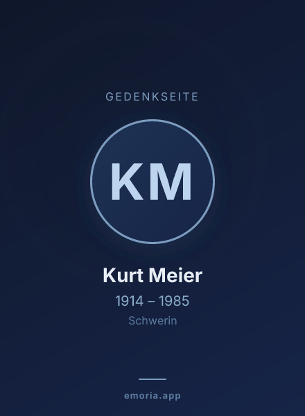 Gedenkportrait von Kurt Meier