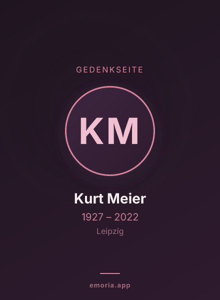 Gedenkportrait von Kurt Meier