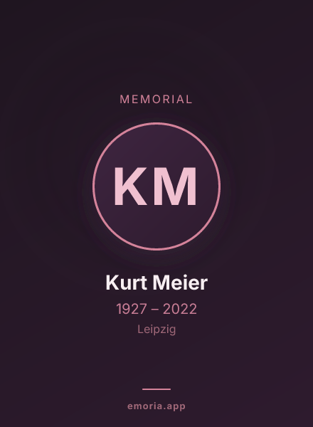 Memorial portrait of Kurt Meier