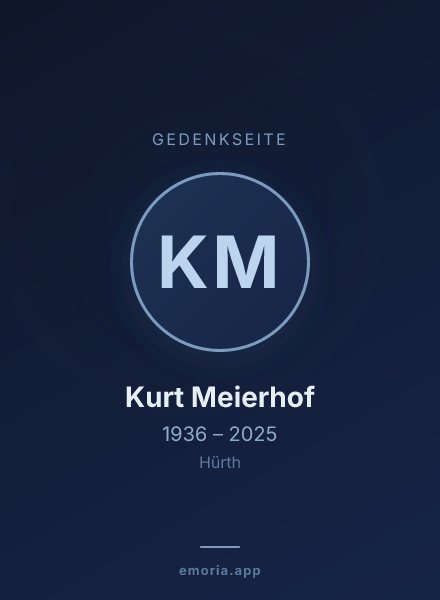 Gedenkportrait von Kurt Meierhof