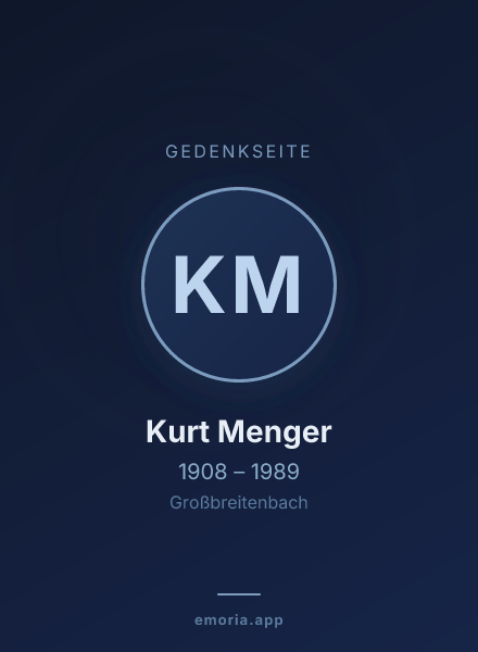 Gedenkportrait von Kurt Menger