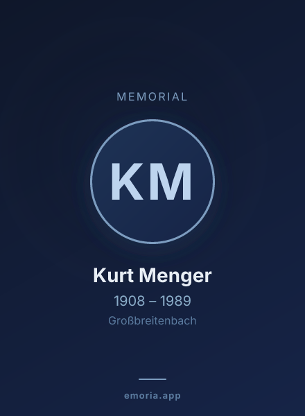 Memorial portrait of Kurt Menger