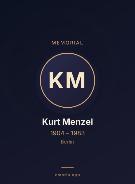 Memorial portrait of Kurt Menzel
