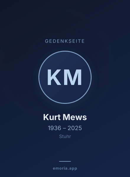 Gedenkportrait von Kurt Mews