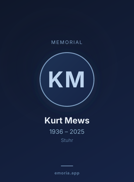 Memorial portrait of Kurt Mews