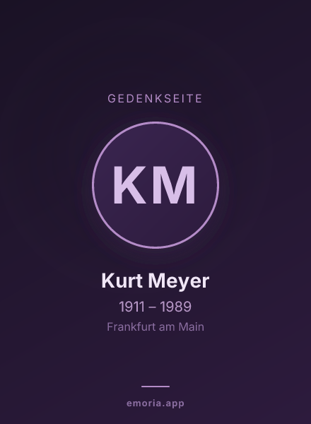 Gedenkportrait von Kurt Meyer